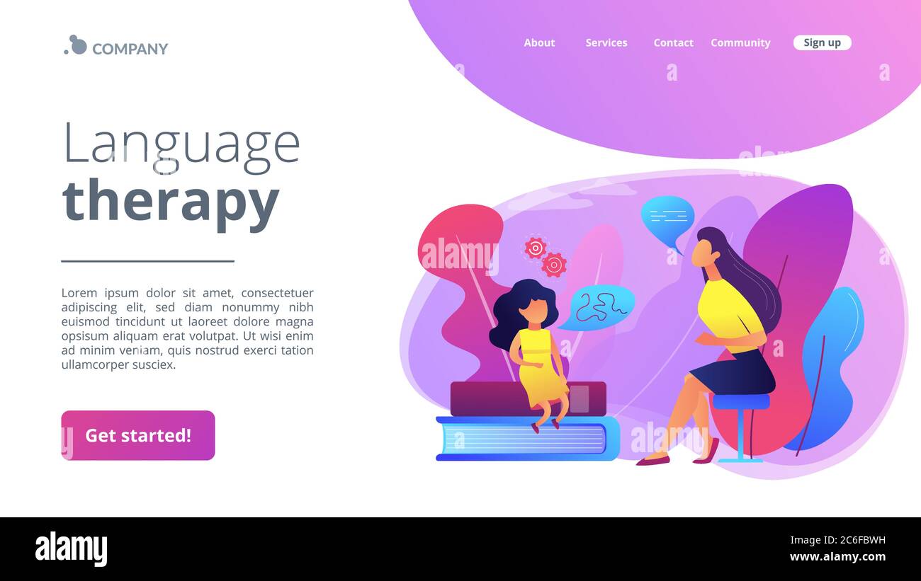 Speech therapy concept landing page Stock Vector