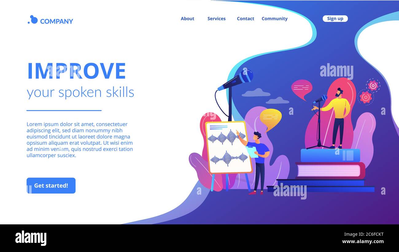 Voice and speech training concept landing page Stock Vector Image & Art