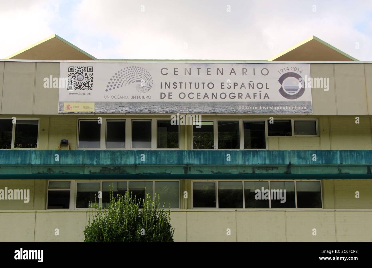 Spanish Oceanographic Institute entrance sign in Santander Cantabria Spain Stock Photo