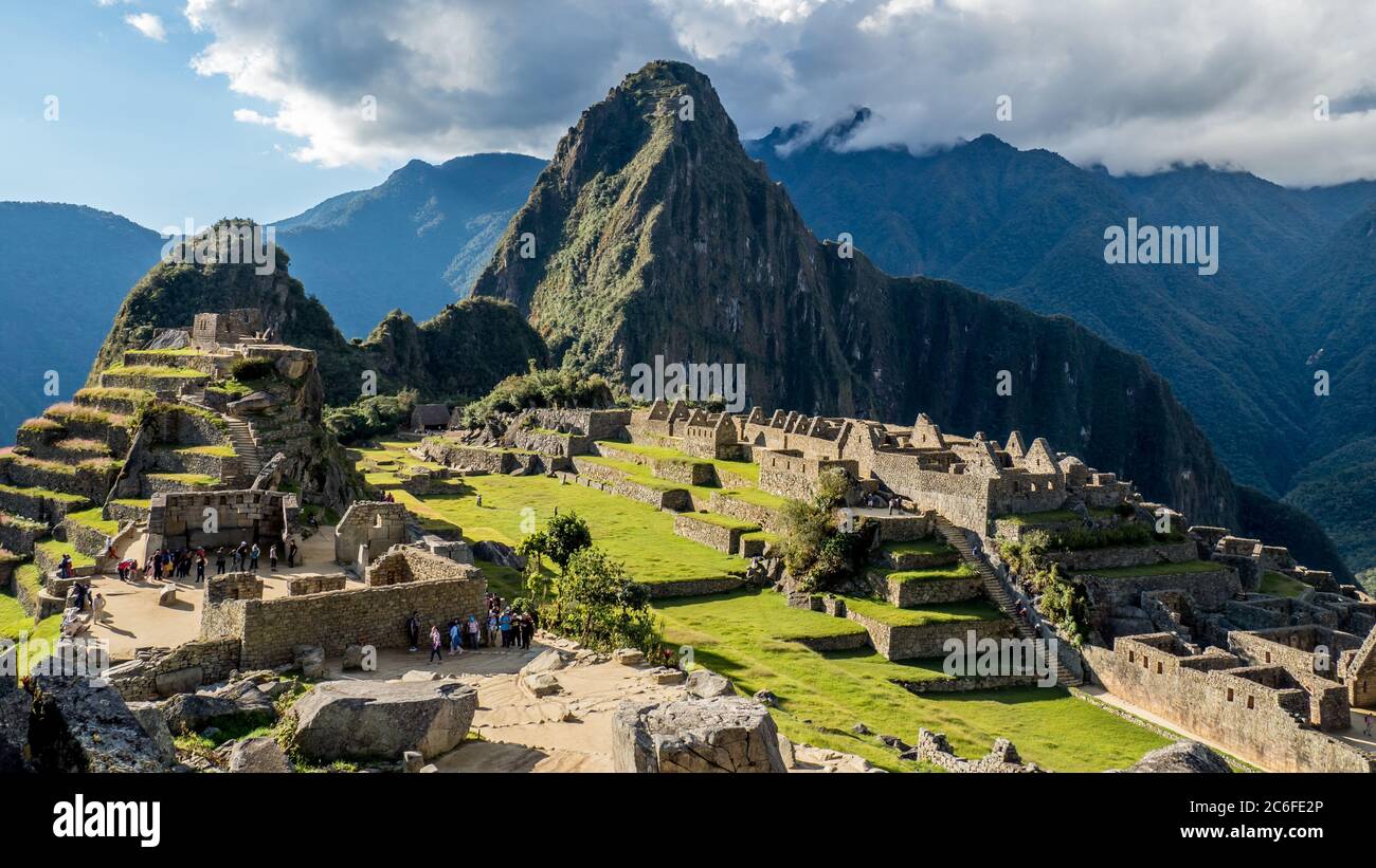 View Over Machu Picchu The Village Stock Photo - Alamy