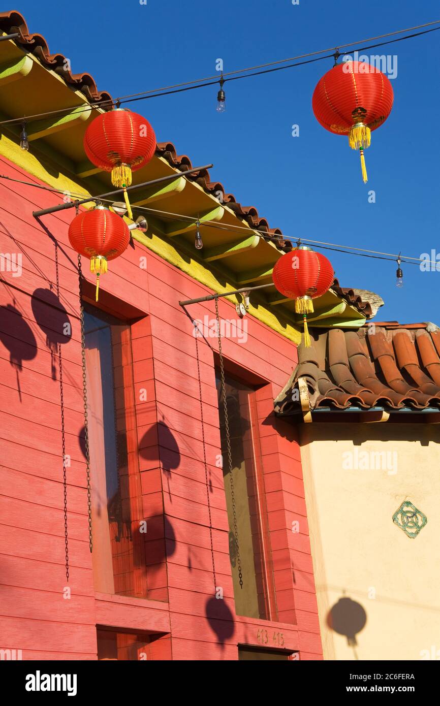 Lanterns in Chinatown, Los Angeles, California, USA Stock Photo Alamy