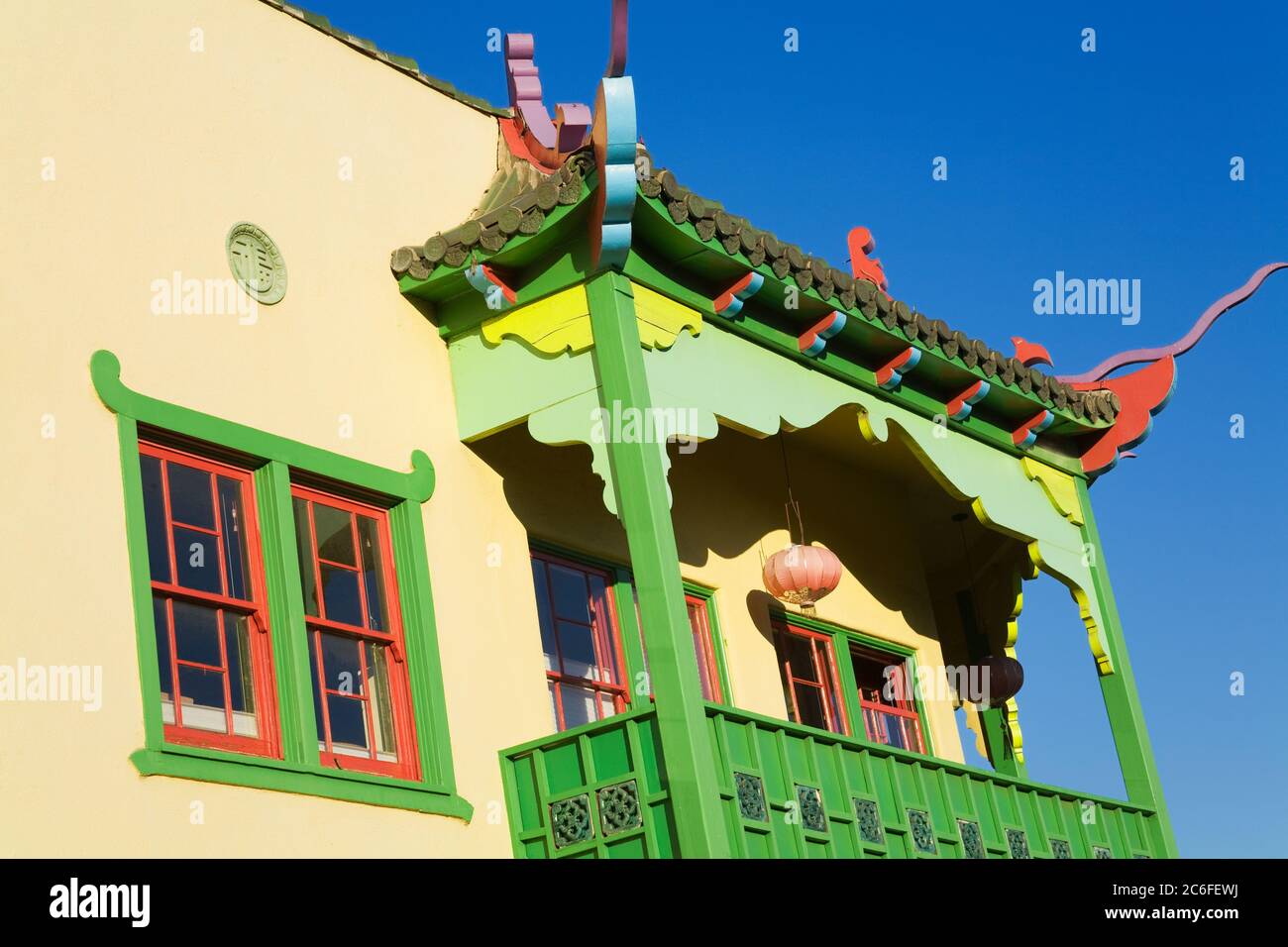 Chinese Architecture, Chinatown, Los Angeles, California, USA Stock