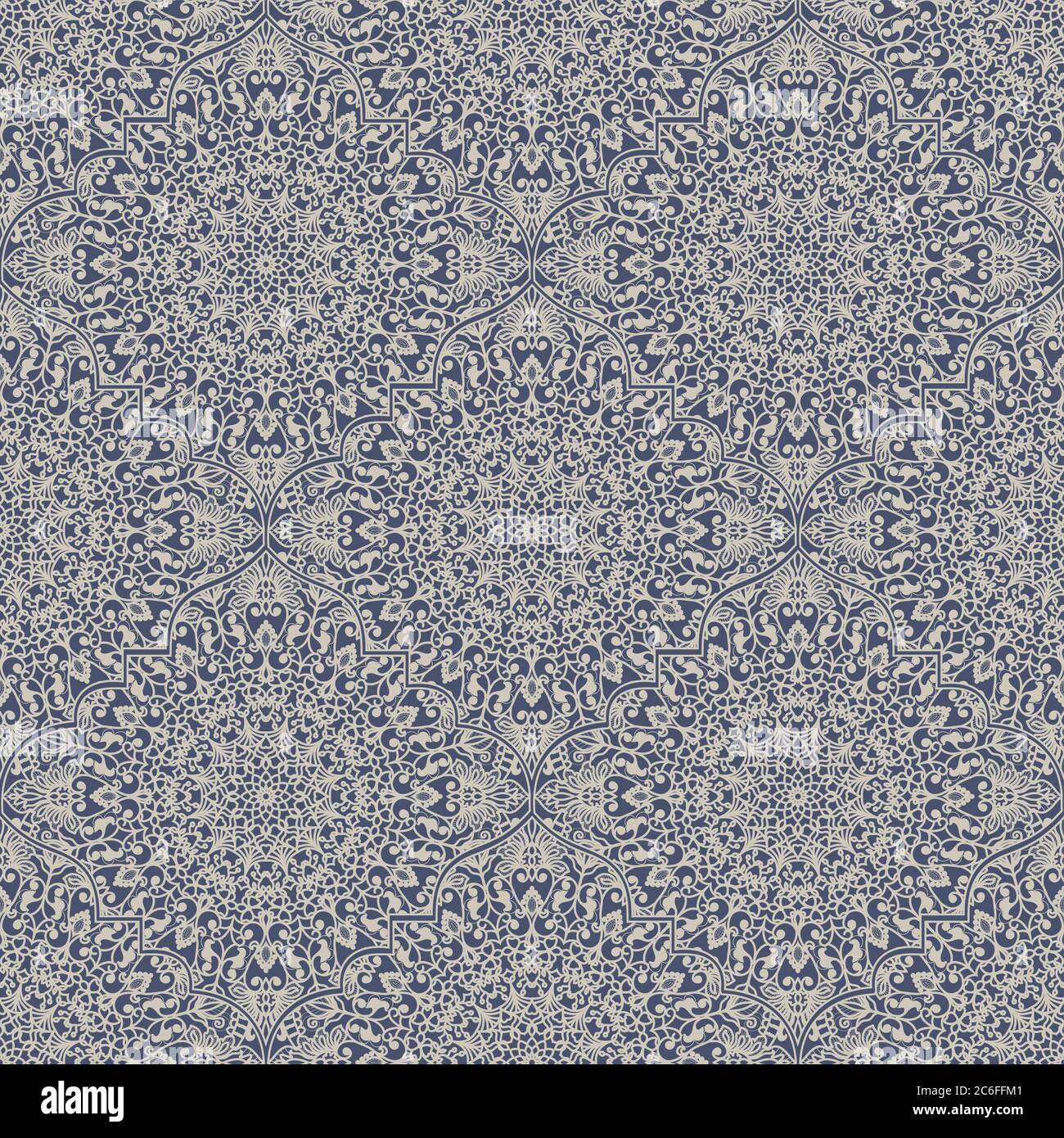Vintage seamless damask pattern. Tile. Hand drawn background. Wallpaper