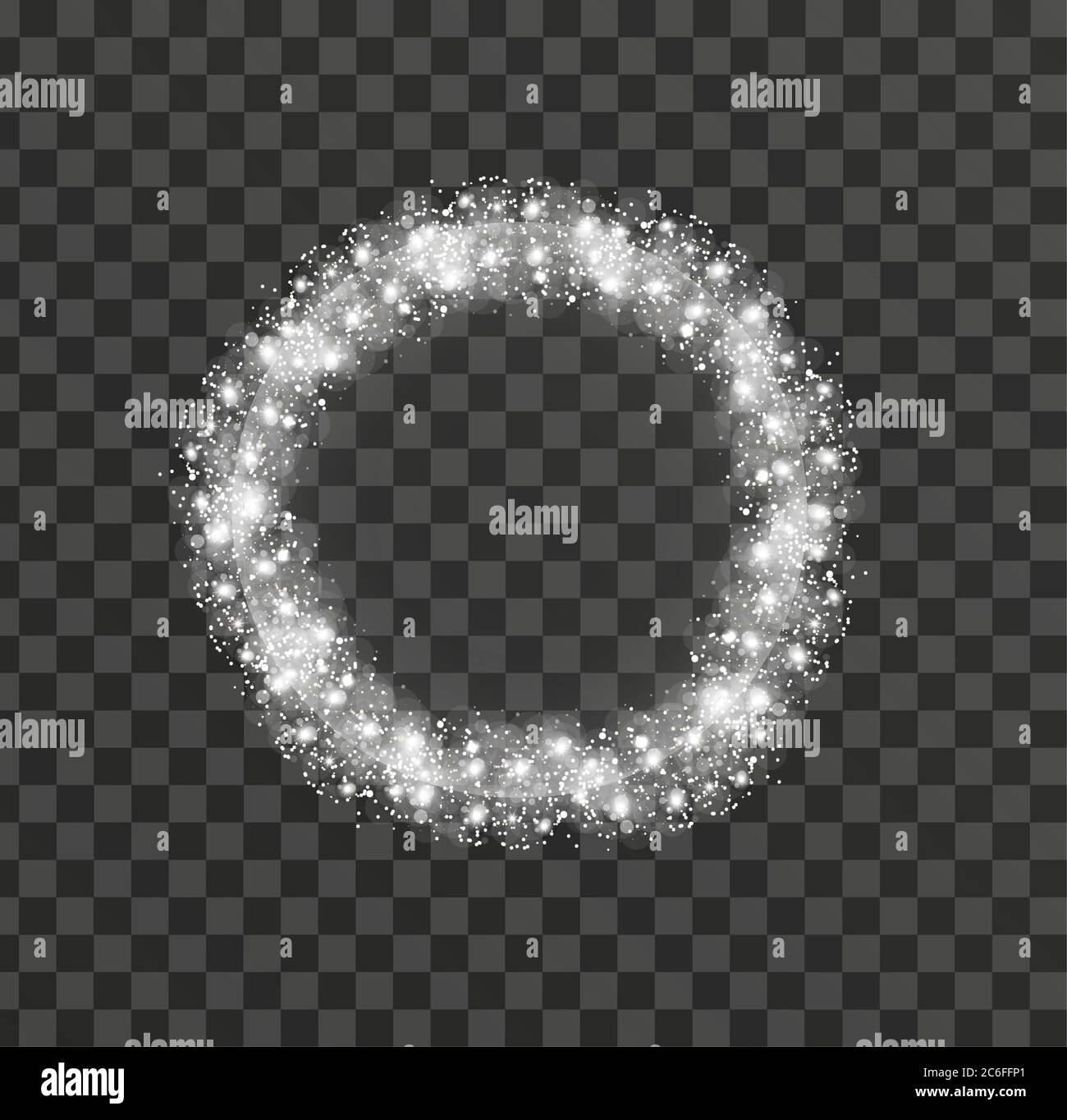 Glowing sparkles glare light effect on a transparent background. Sparks