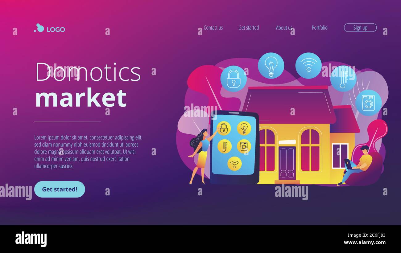 Smart home concept landing page Stock Vector Image & Art - Alamy