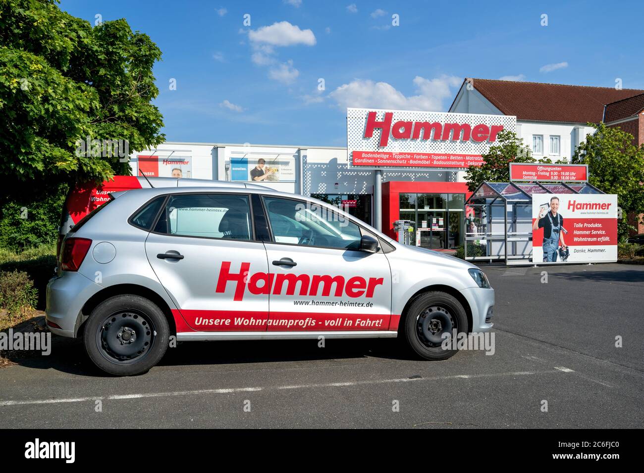 Hammer car at store in Güstrow, Germany. Hammer is a German retailer chain  that offers products and services around the theme of interior design Stock  Photo - Alamy