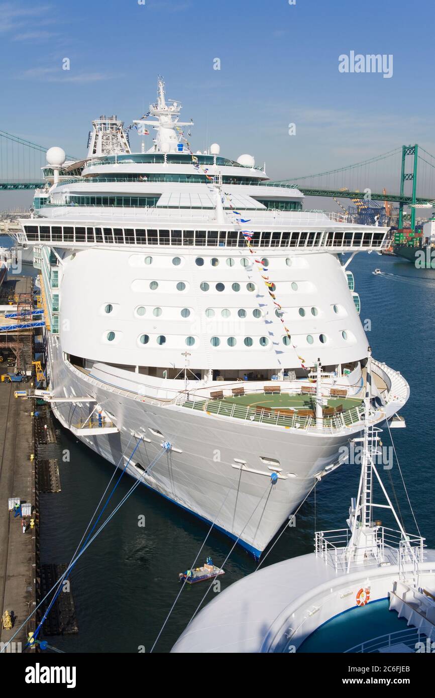Royal Caribbean cruise ship in Port of San Pedro, Los Angeles