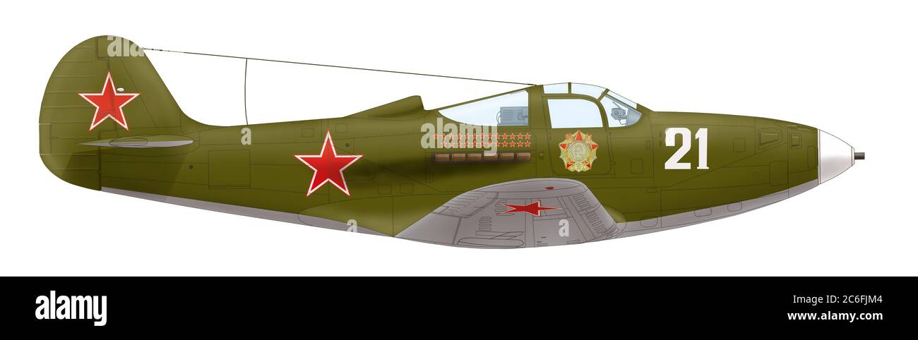 Bell P-39Q Airacobra of the 508th Fighter Air Regiment of the Soviet Air Forces, Autumn 1944 Stock Photo