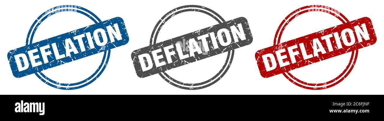 deflation stamp. deflation sign. deflation label set Stock Vector Image ...