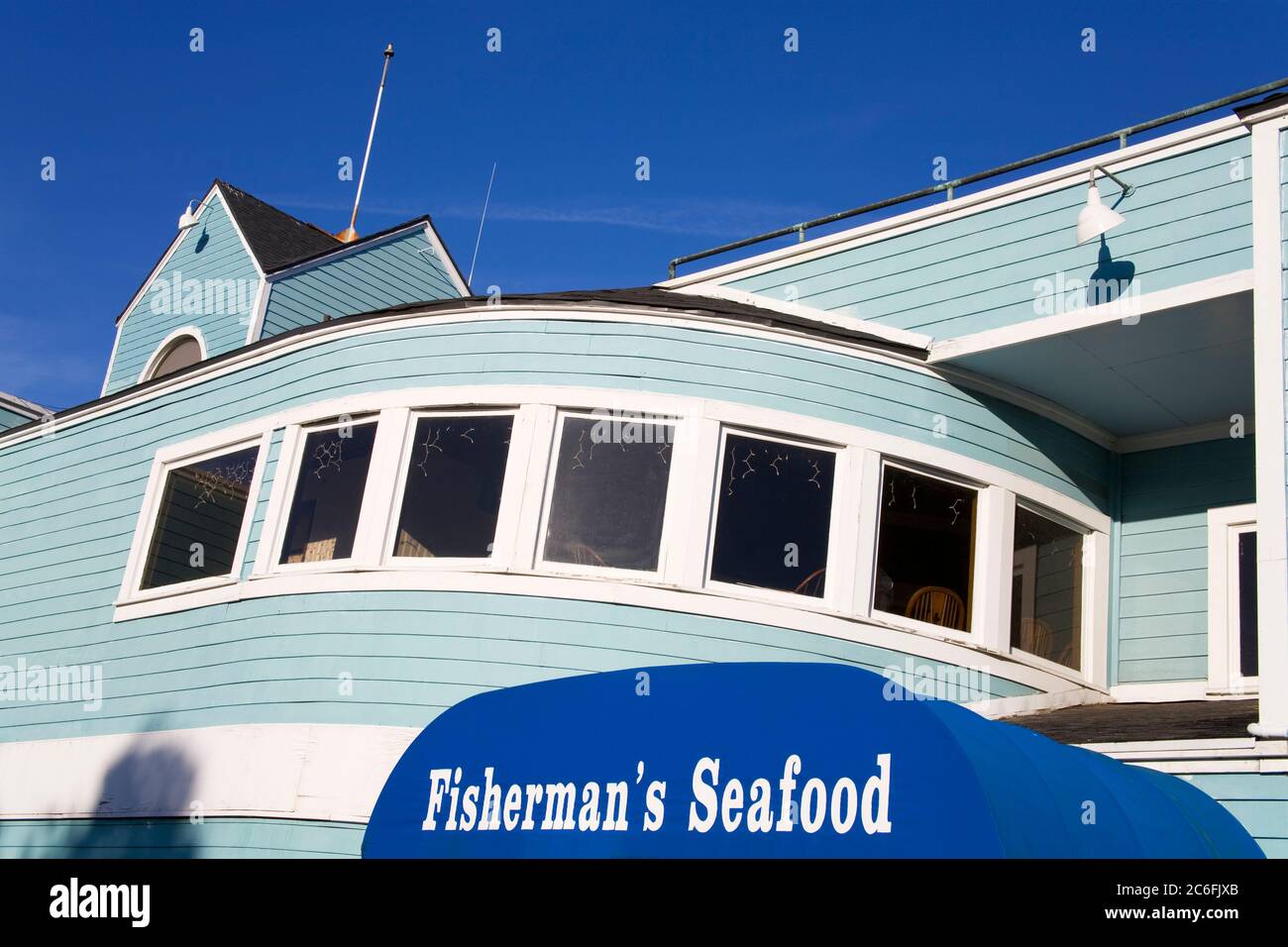 Fisherman's Seafood Restaurant, Ports O' Call Fishing Village, San Pedro, Los Angeles, California, USA Stock Photo