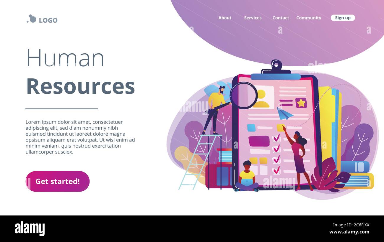 Job interview concept landing page Stock Vector Image & Art - Alamy