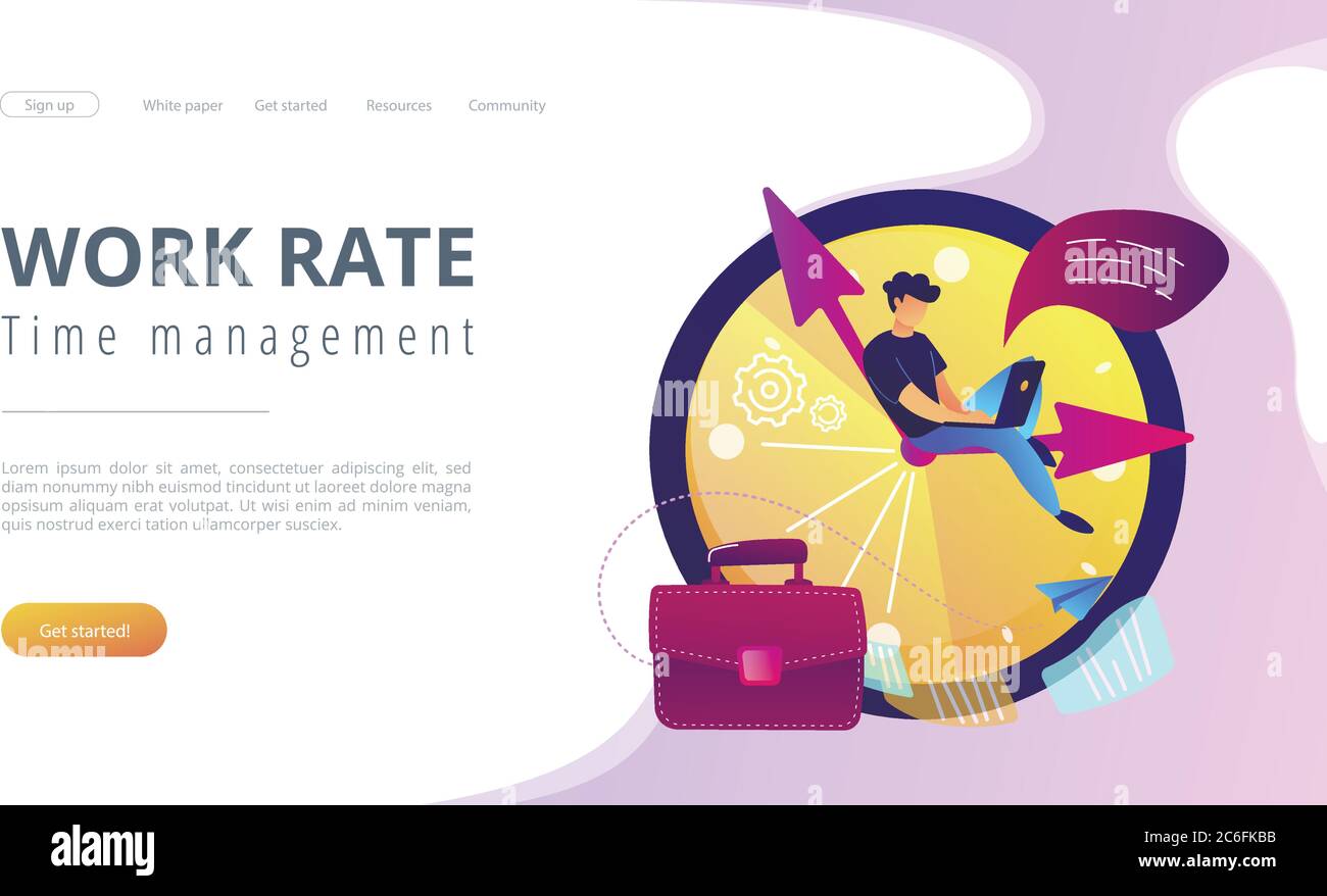 Time management concept landing page Stock Vector Image & Art - Alamy