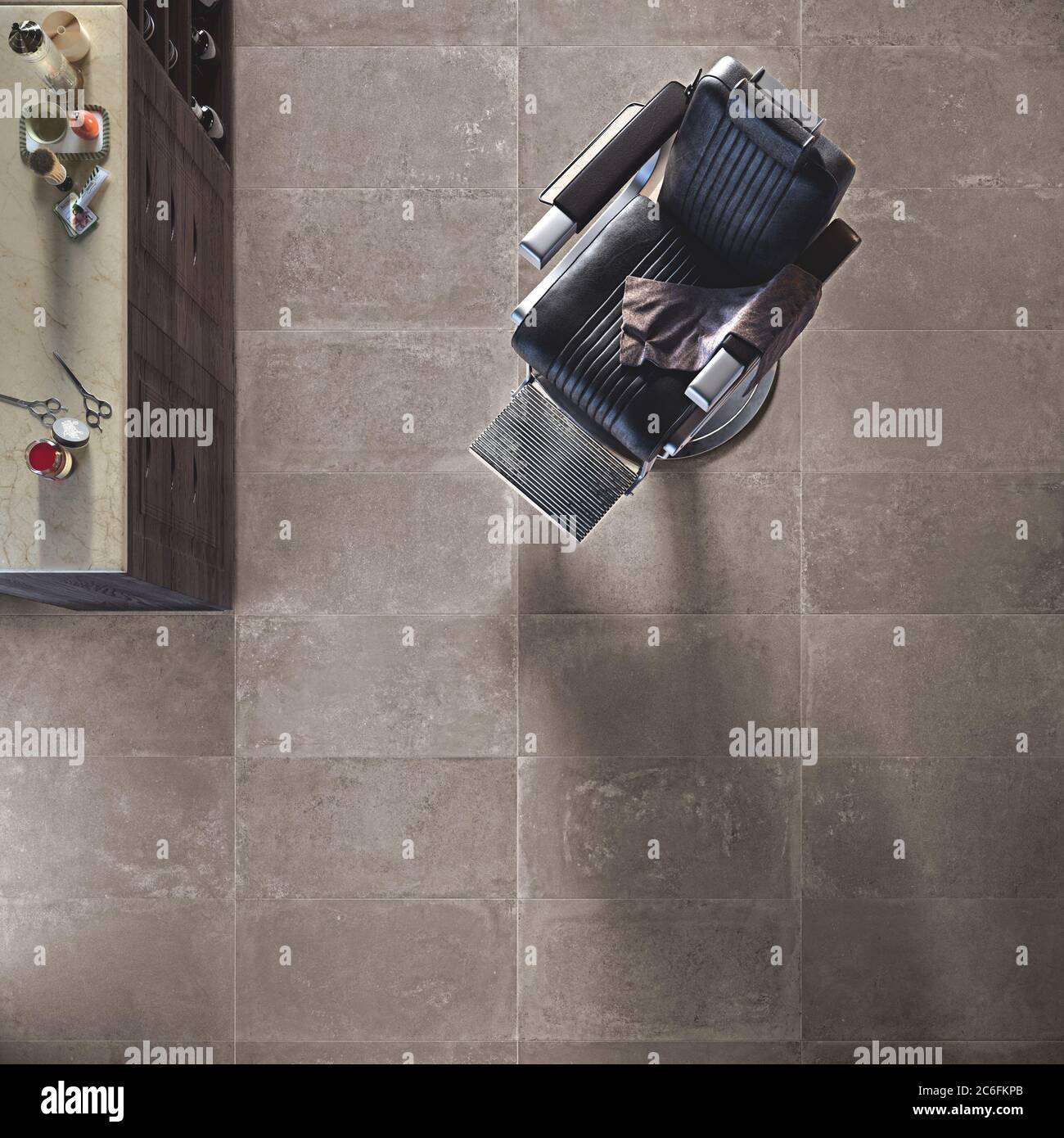 Modern interior design of store with cement tiles, seamless design ...