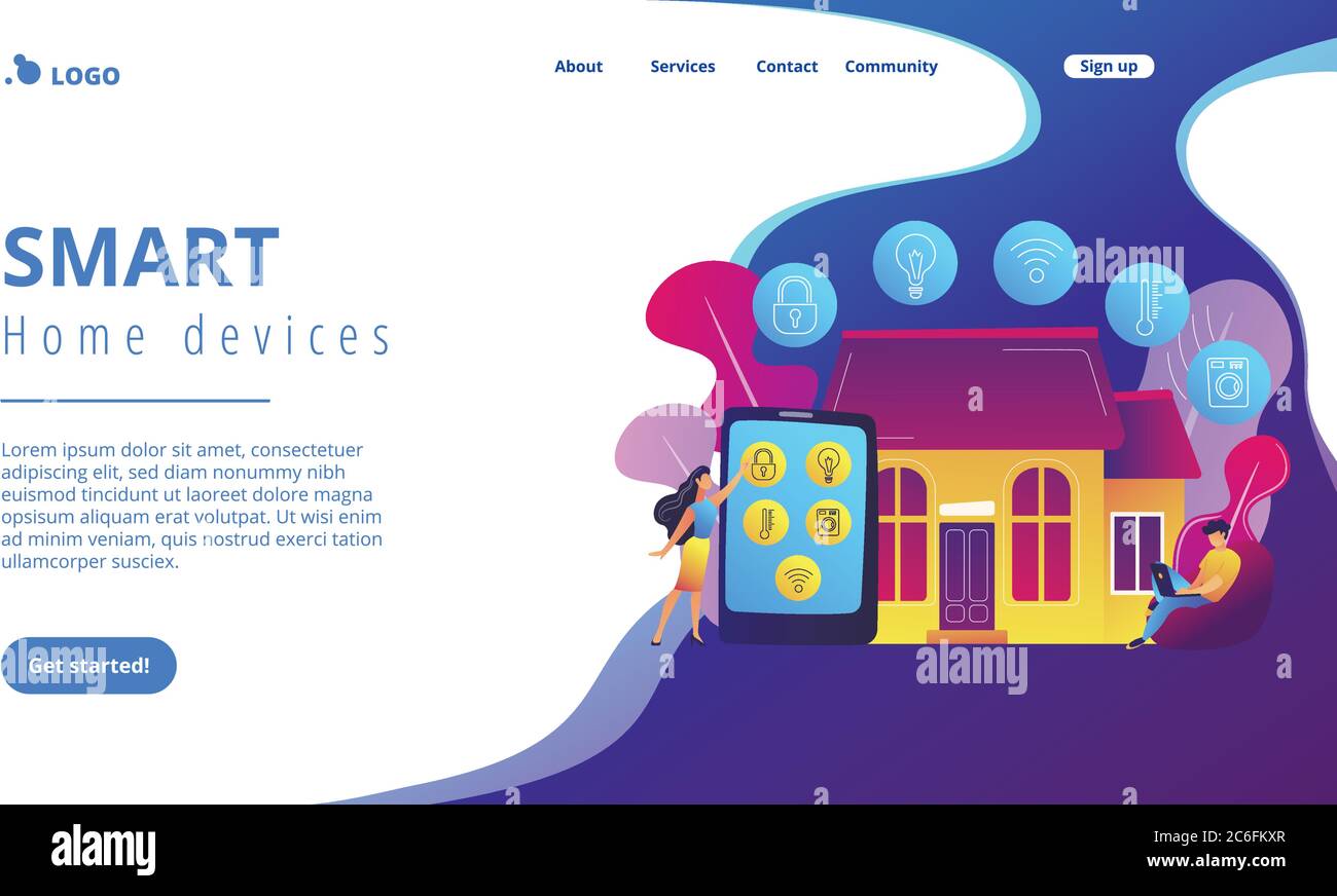Smart home concept landing page Stock Vector Image & Art - Alamy