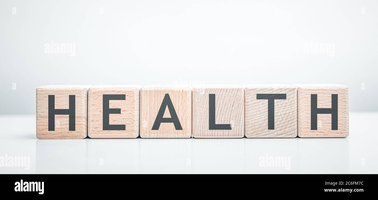 Health word made with building blocks. Stock Photo