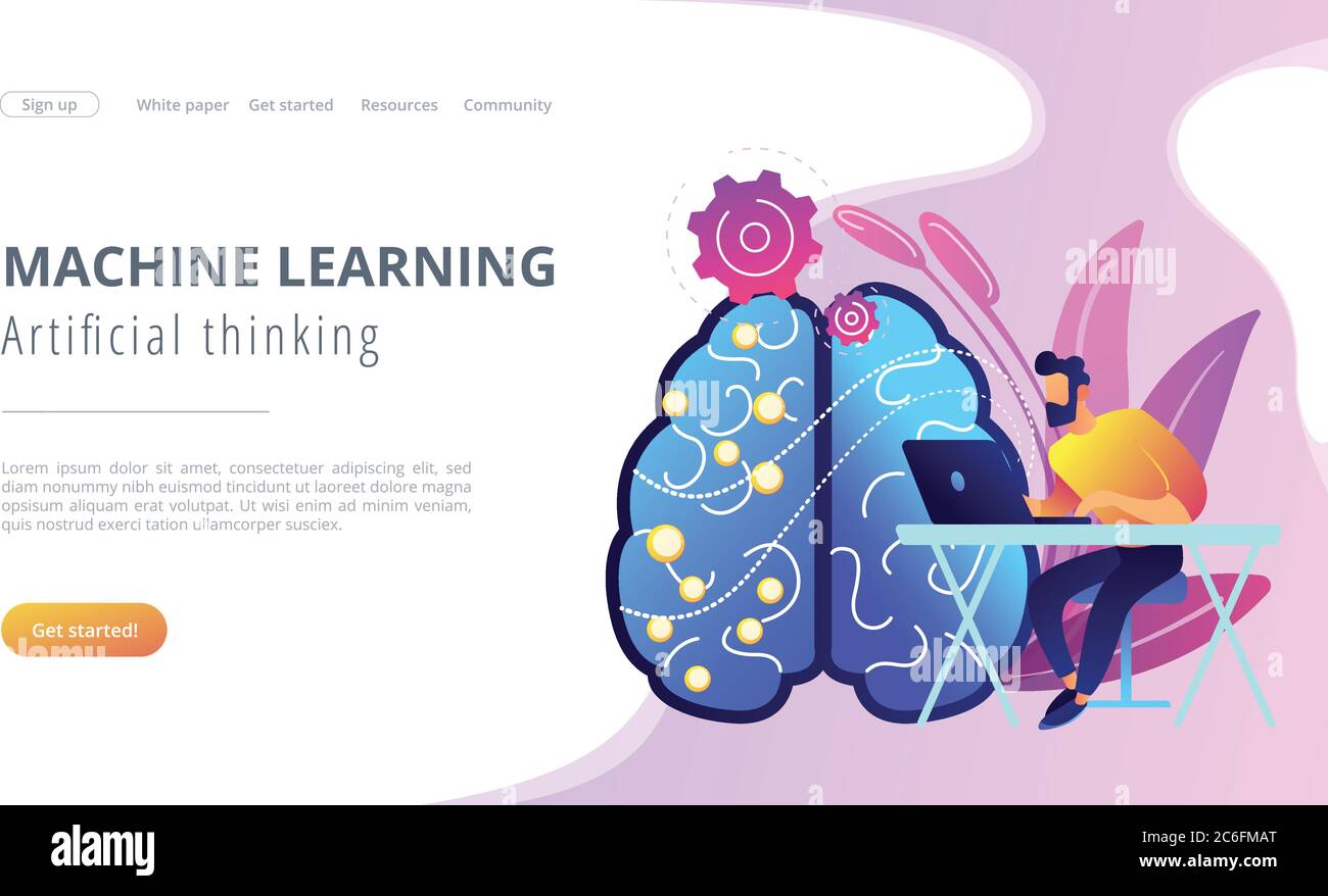 Artificial intelligence concept vector landing page Stock Vector Image ...
