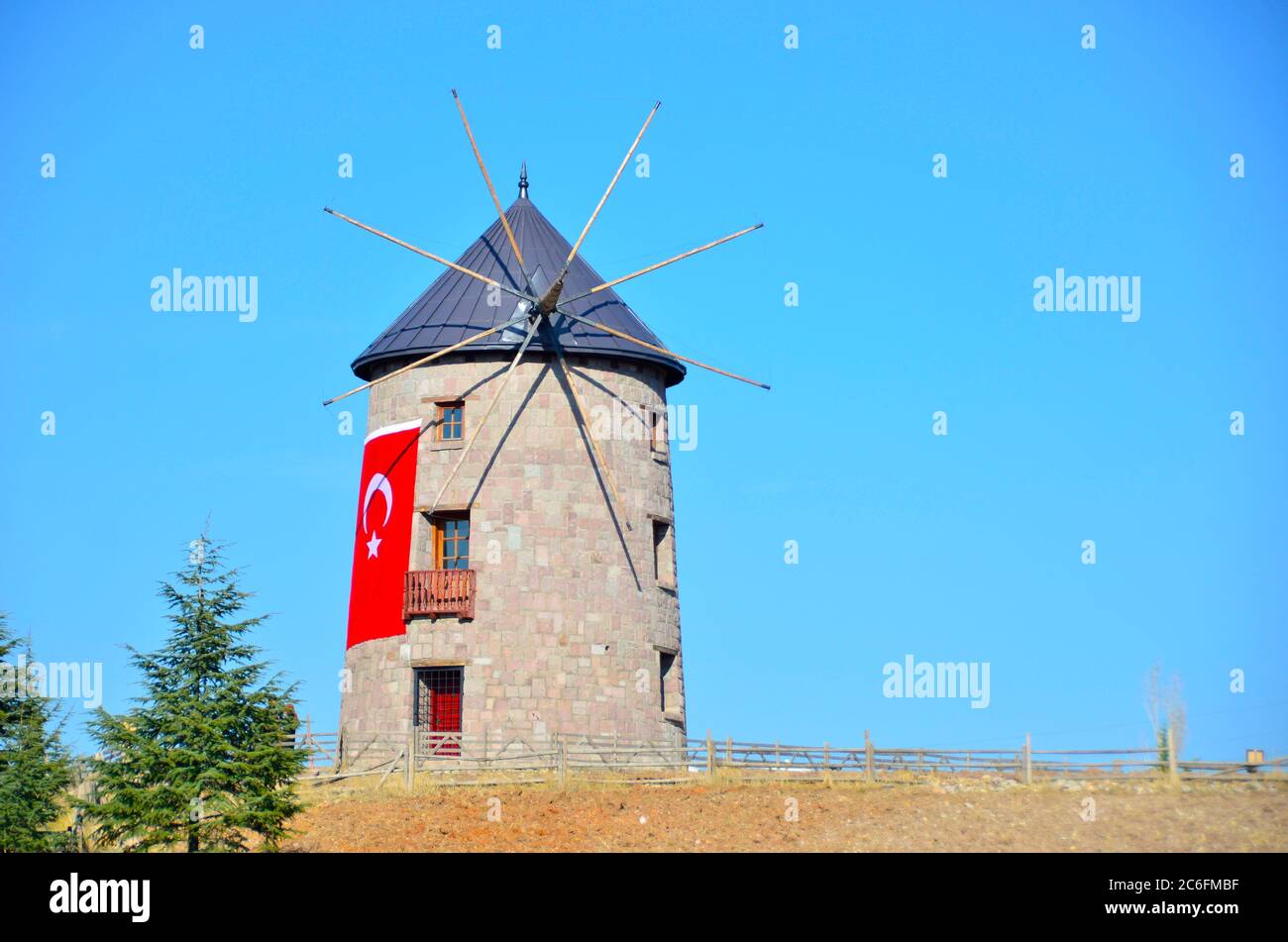 Wind mild in Altinkoy village, Ankara Stock Photo
