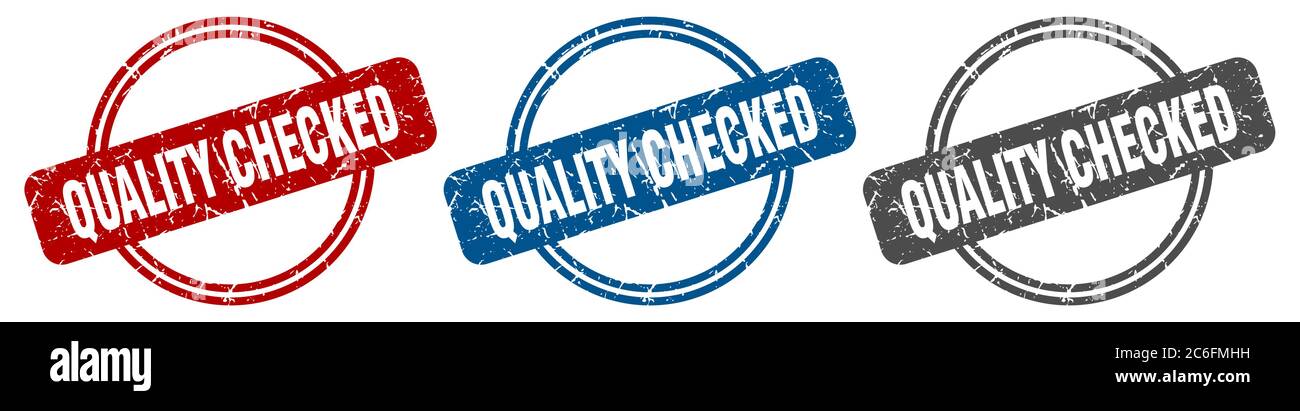 quality checked stamp. quality checked sign. quality checked label set ...