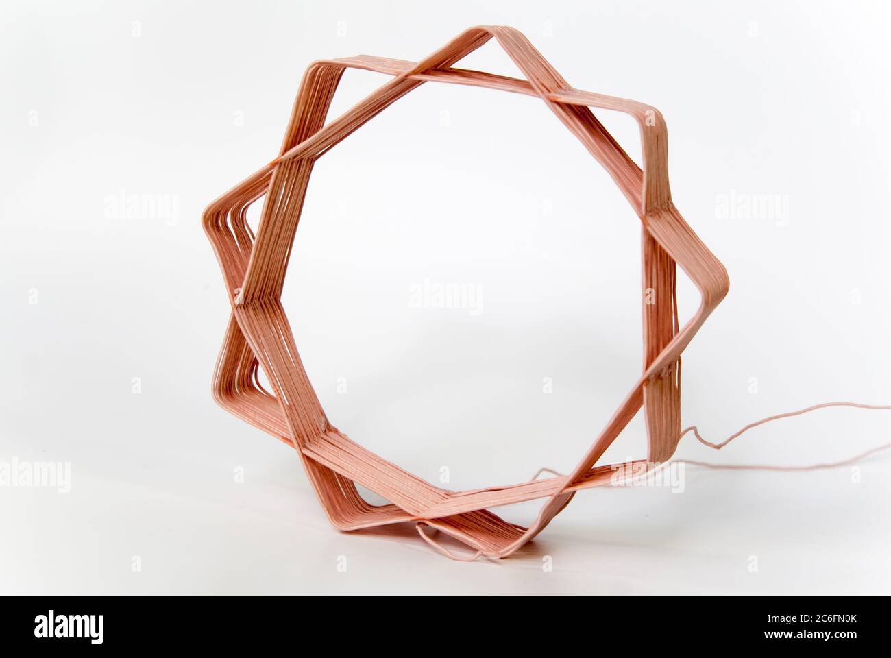 Closeup of a homebrew spiderweb coil wound using RF litz wire for use