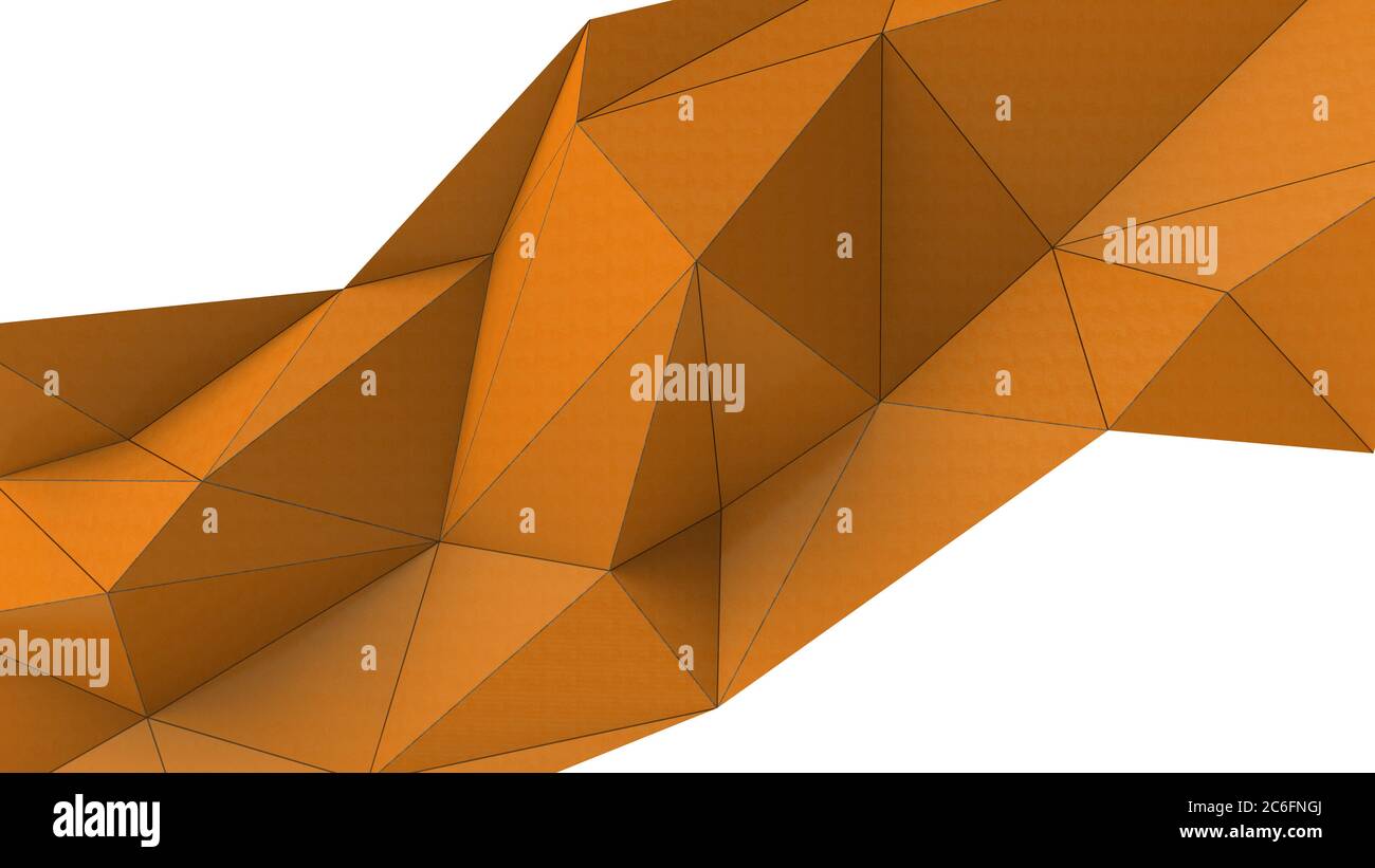 Orange abstract modern crystal background. Polygon, Line, Triangle ...