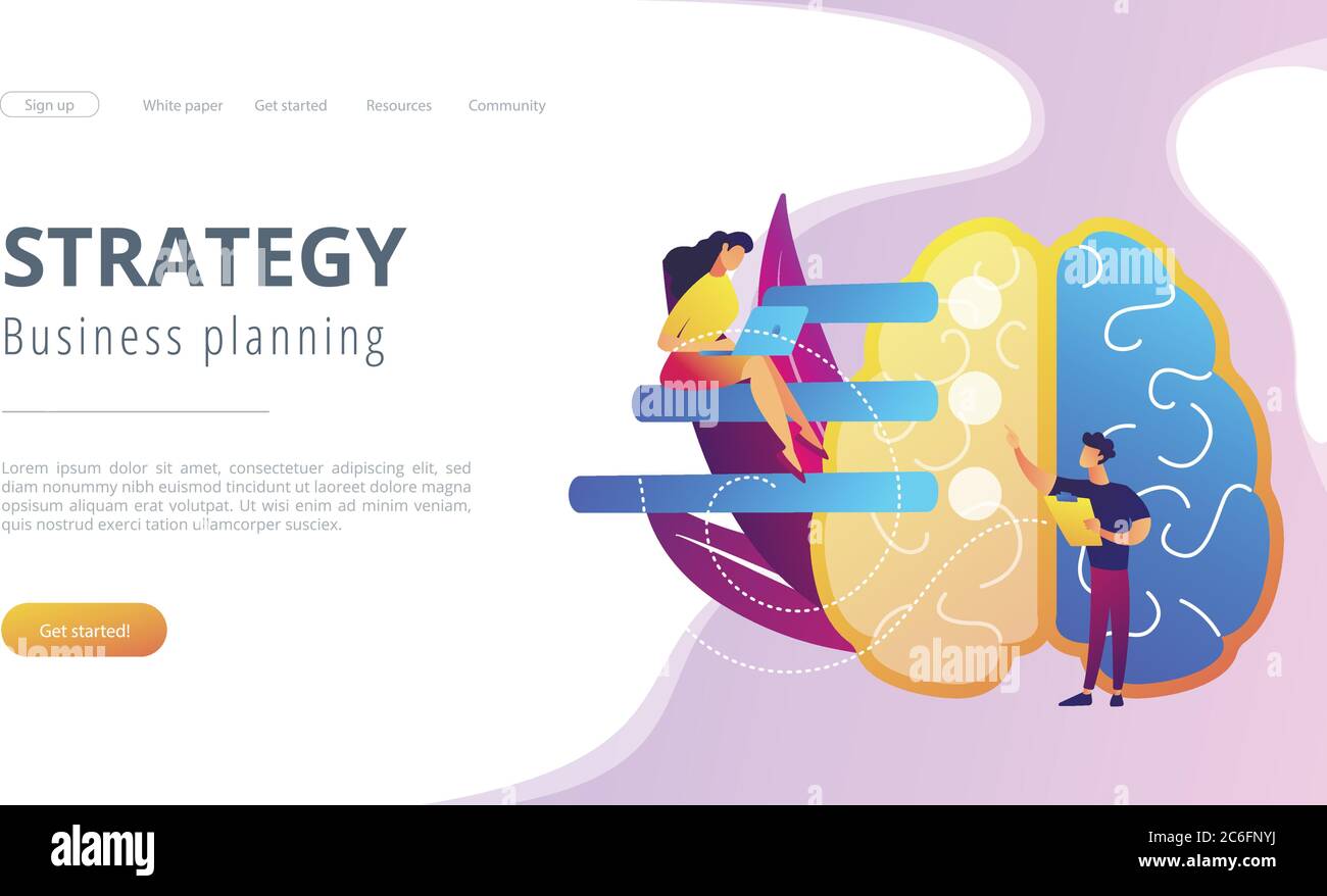 Strategy and business planning landing page Stock Vector Image & Art ...
