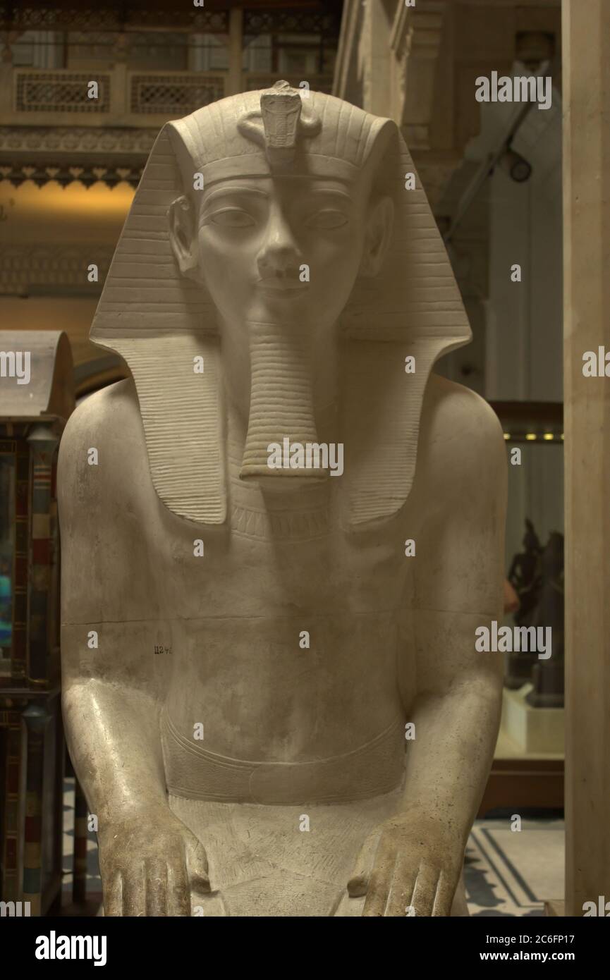 Close up of a stone made sphinx captured in a museum in Jaipur, India