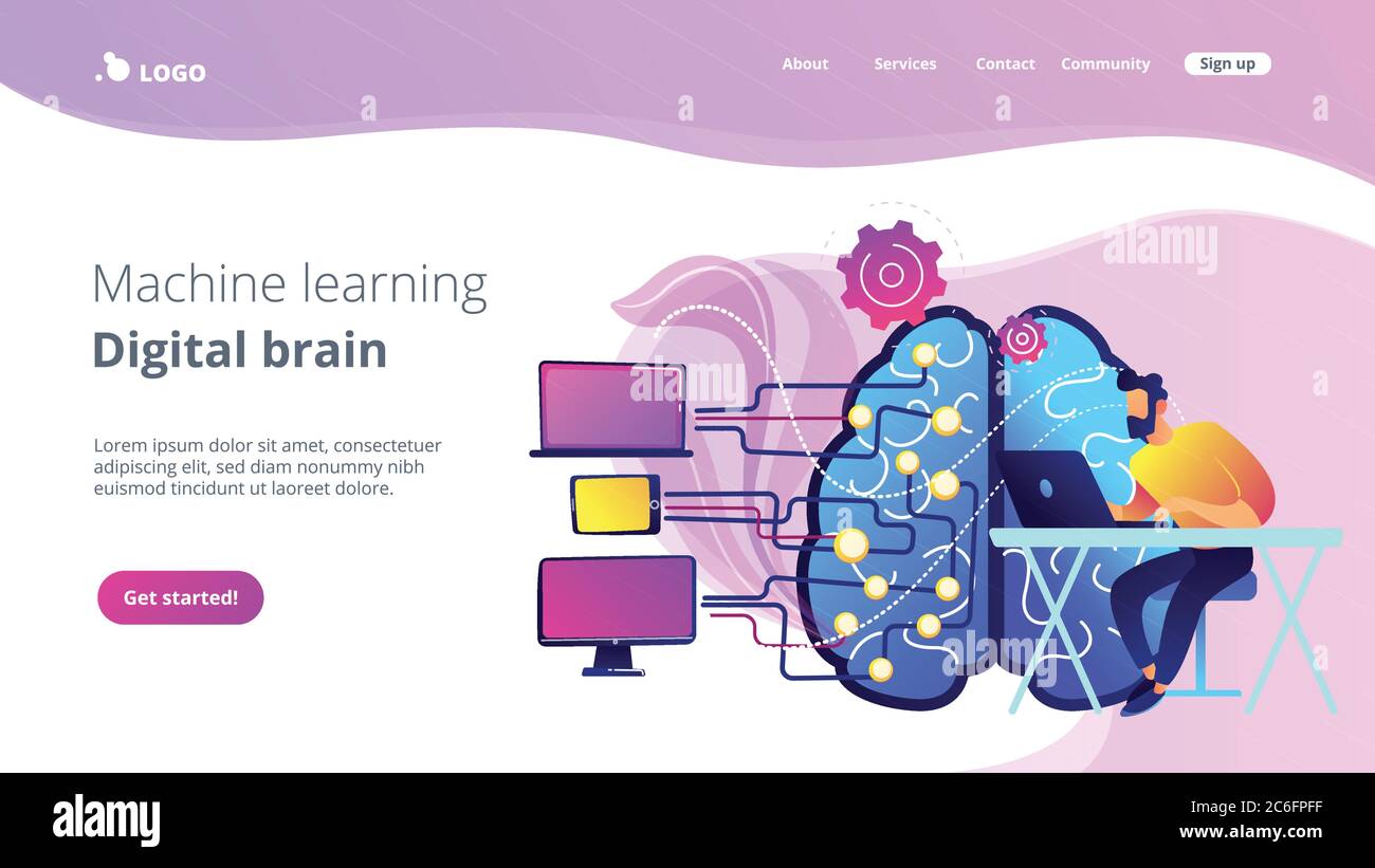 Artificial intelligence concept vector landing page Stock Vector Image ...