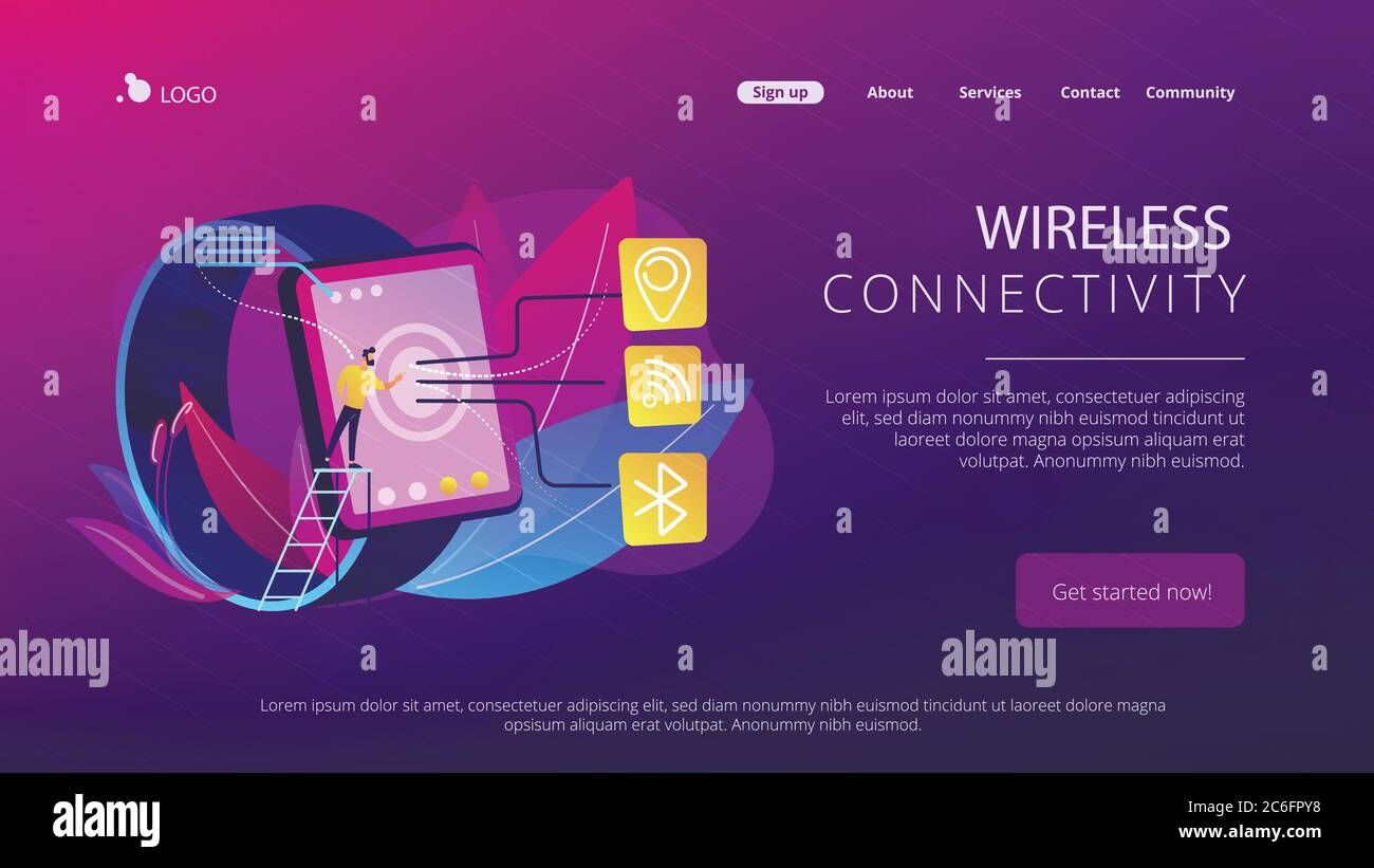 Connectivity Page Wireless connectivity concept landing page Stock Vector Image & Art - Alamy