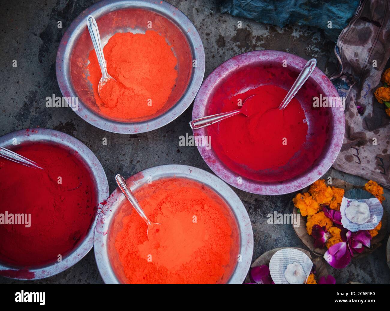 Colored pigments at a market in varanasi, India Stock Photo Alamy