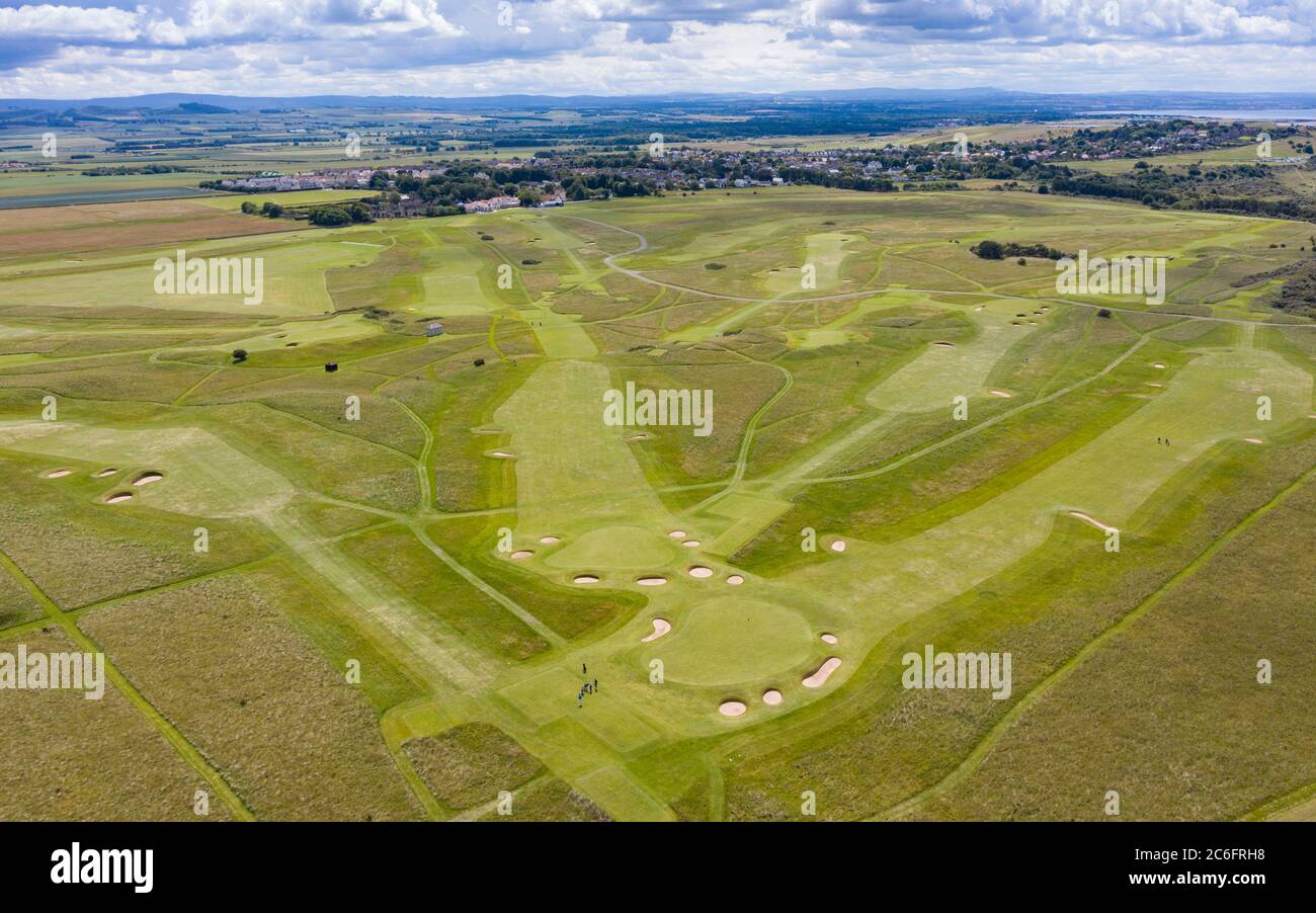 Aerial view of Muirfield Golf Course in Gullane, East Lothian, Scotland, UK  Stock Photo - Alamy