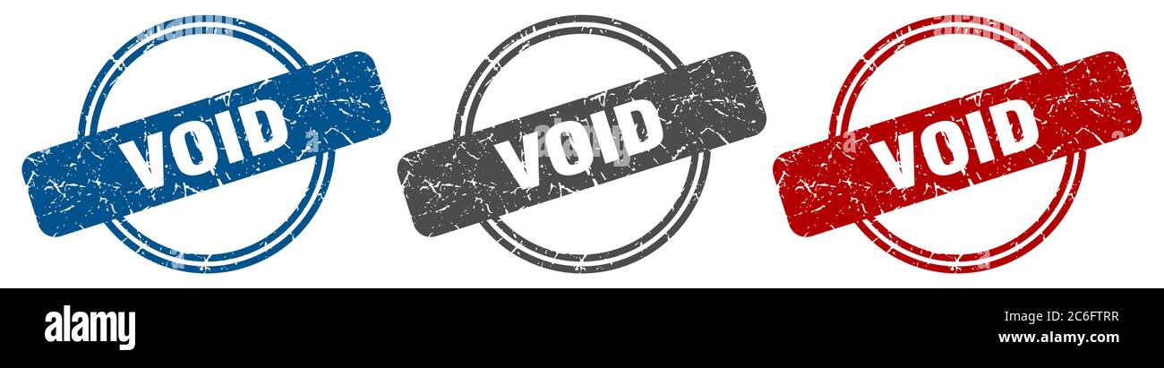 void stamp. void sign. void label set Stock Vector
