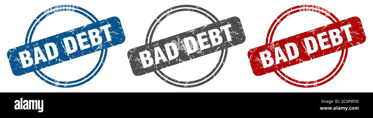 bad debt stamp. bad debt sign. bad debt label set Stock Vector Image ...