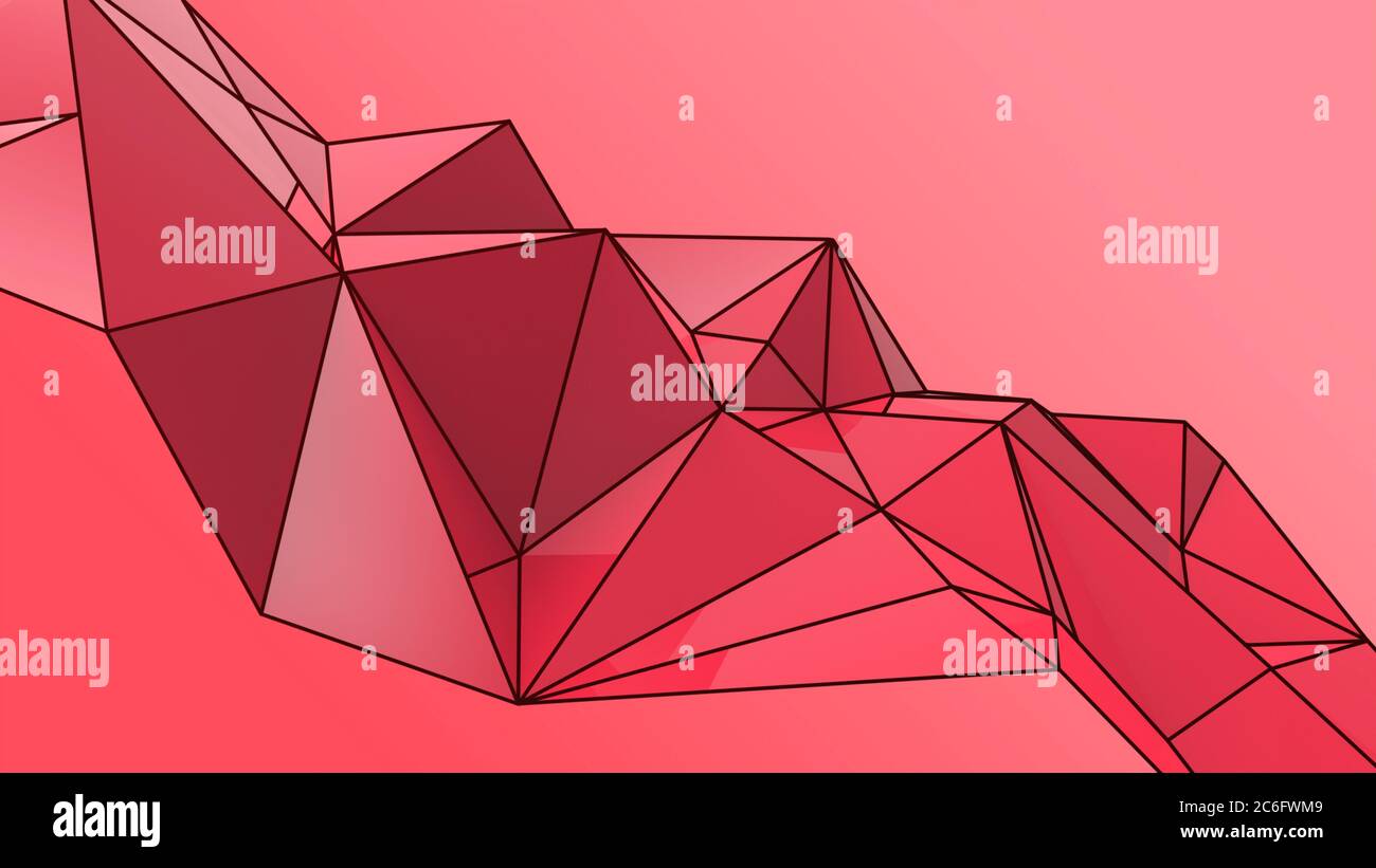 Red abstract modern crystal background. Polygon, Line, Triangle pattern ...