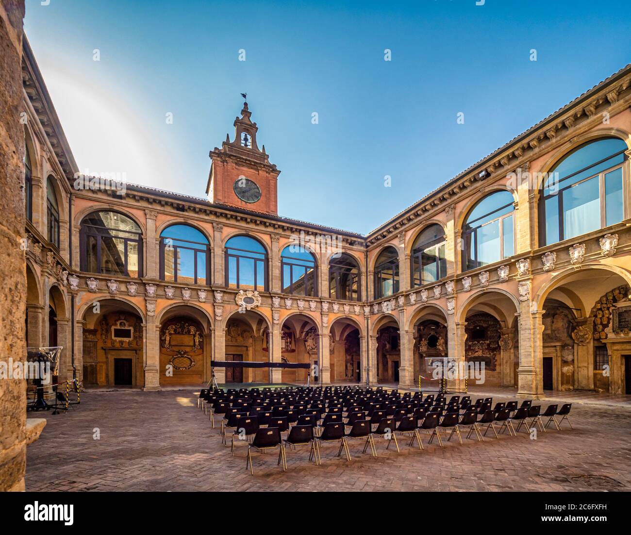Inner courtyard of Archiginnasio of Bologna, Italy Stock Photo Alamy Inner courtyard of Archiginnasio of Bologna, Italy Stock Photo Alamy