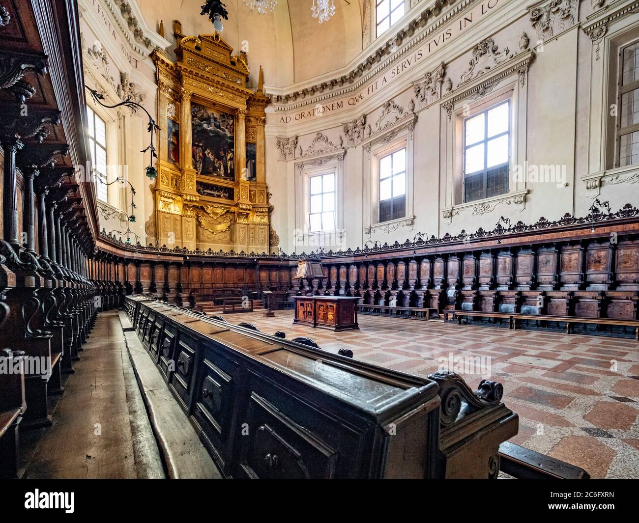 The apse and wooden choir of the Basilica of San Domenico, Bologna