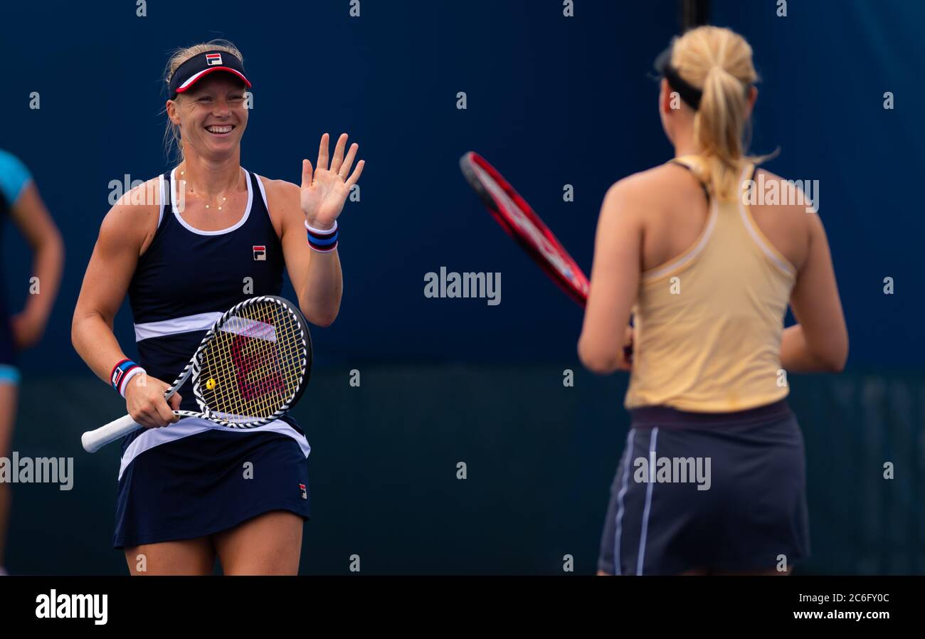Donna Vekic of Croatia & Kiki Bertens of the Netherlands playing doubles at  the 2019 Western & Southern Open WTA Premier Tennis 5 Tournament Stock  Photo - Alamy