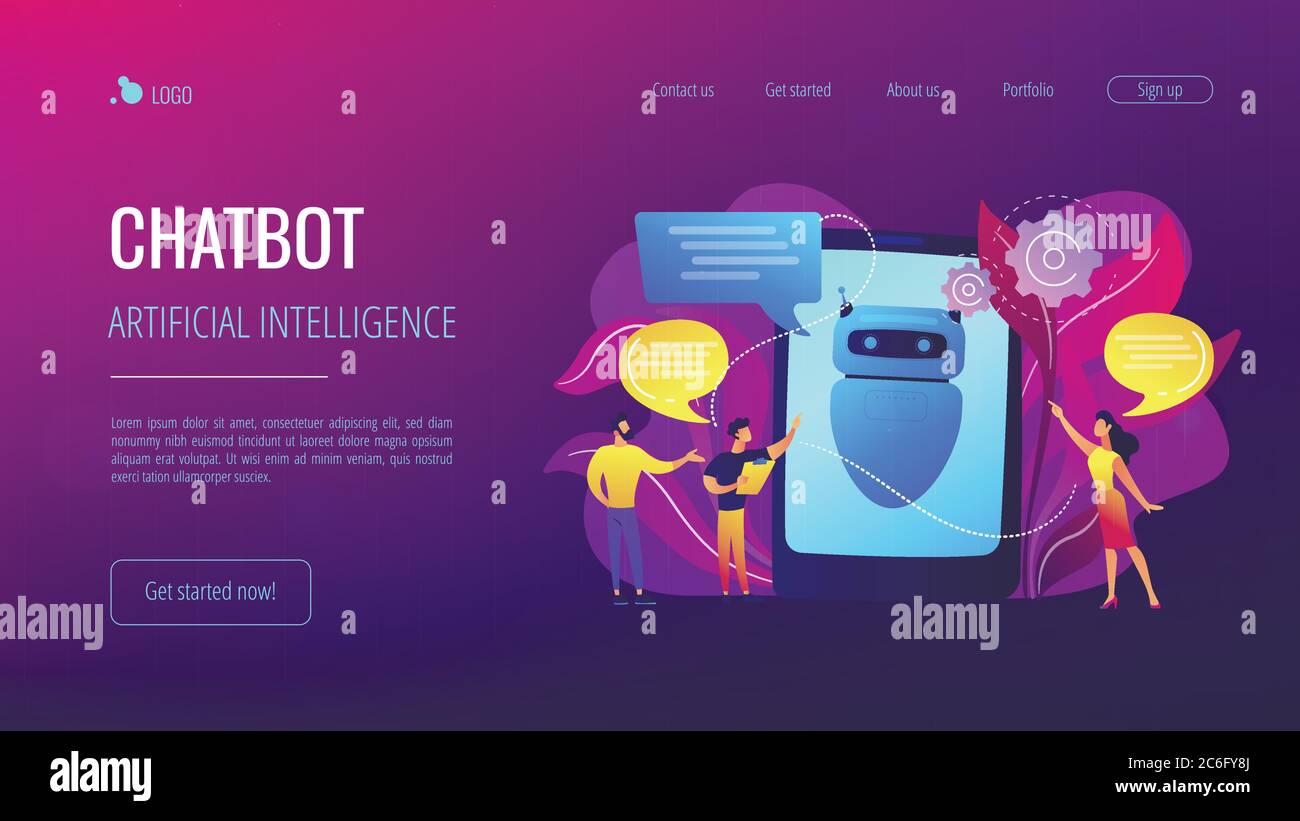 Chatbot AIconcept landing page Stock Vector Image & Art - Alamy