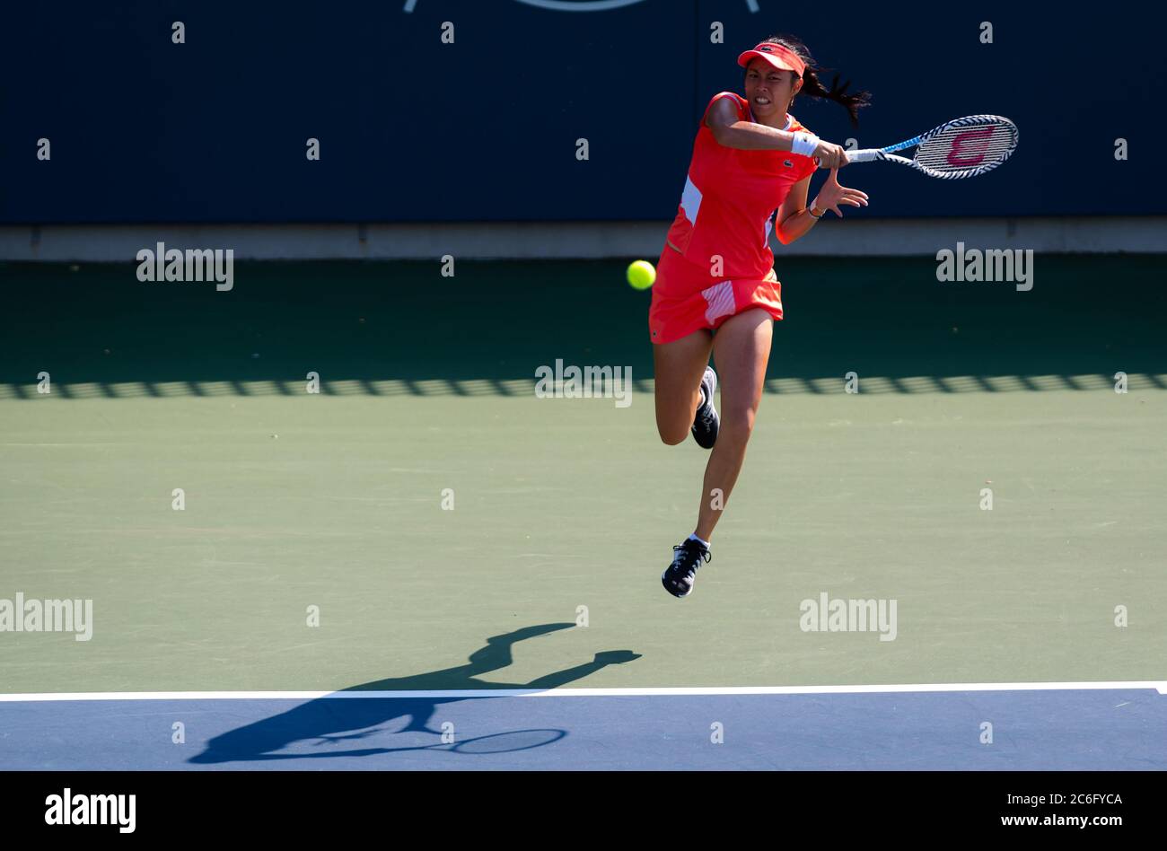 Hao-Ching Chan of Chinse Taipeh playing doubles at the 2019 NYJTL Bronx Open WTA International Tournament Stock Photo