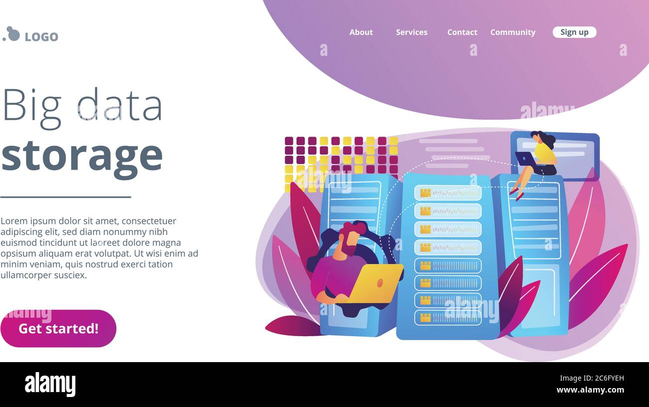 Big data storage concept landing page Stock Vector Image & Art Alamy