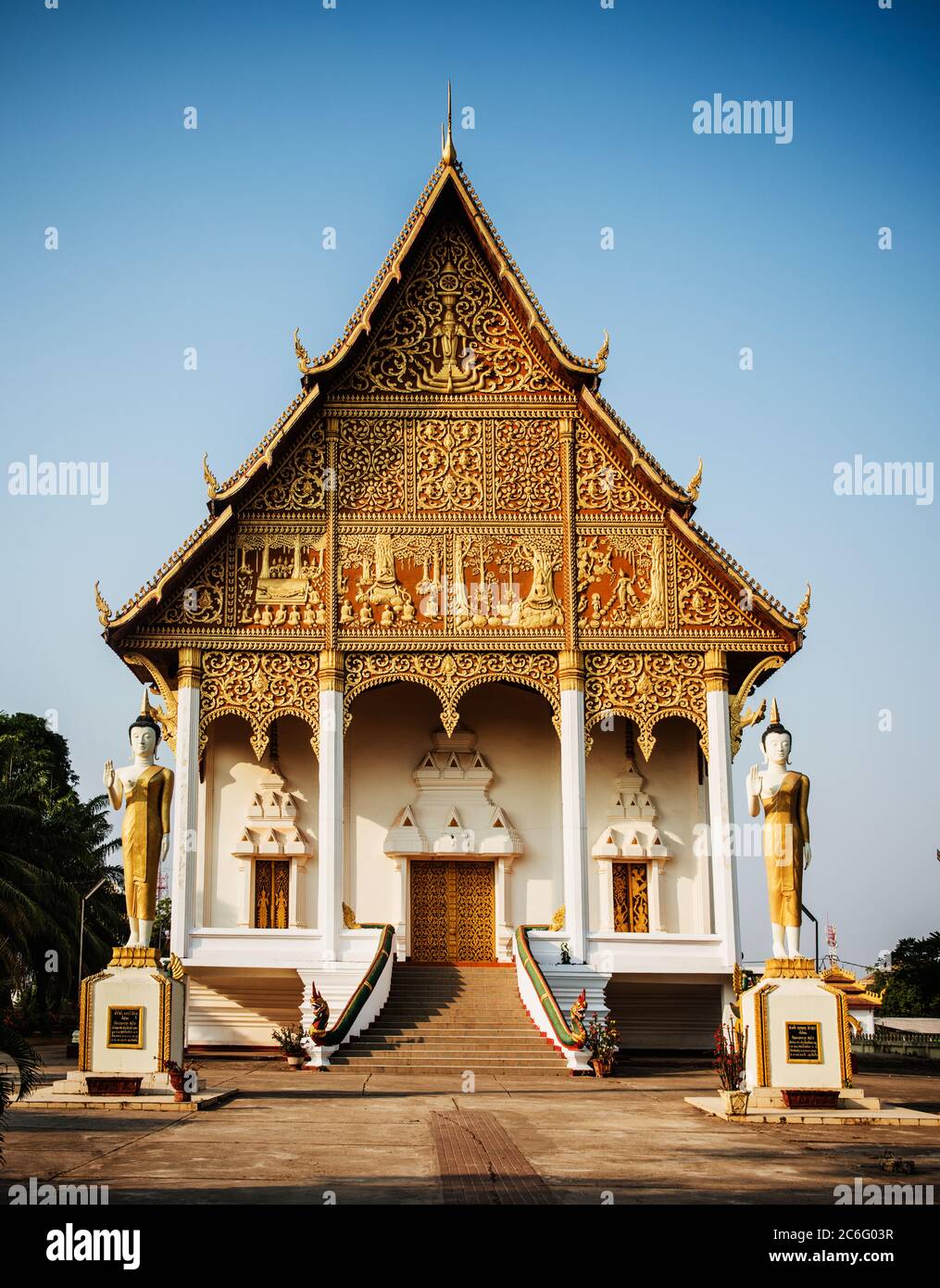 Wat That Luang Neua Temple, Vientiane, Laos, Southeast Asia Stock Photo