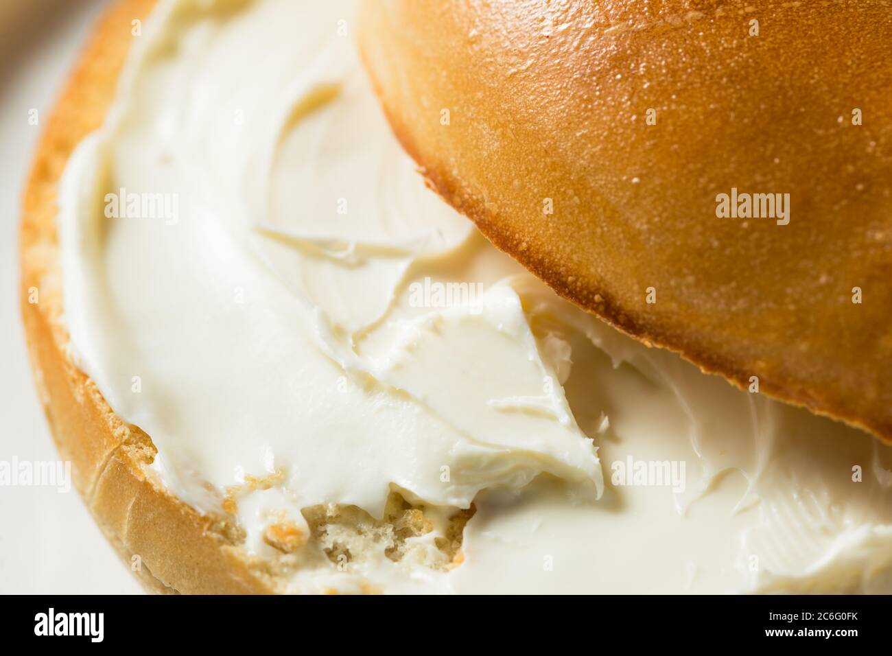Homemade Cream Cheese Bagel Ready to Eat Stock Photo Alamy