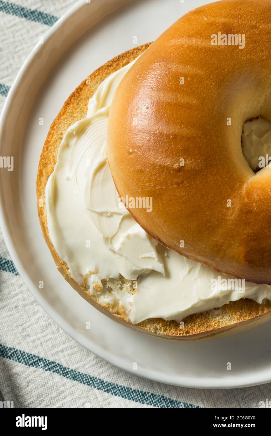 Homemade Cream Cheese Bagel Ready to Eat Stock Photo Alamy