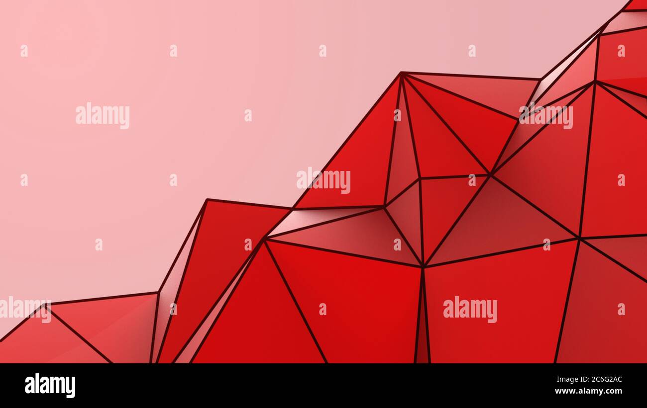 Red abstract modern crystal background. Polygon, Line, Triangle pattern ...