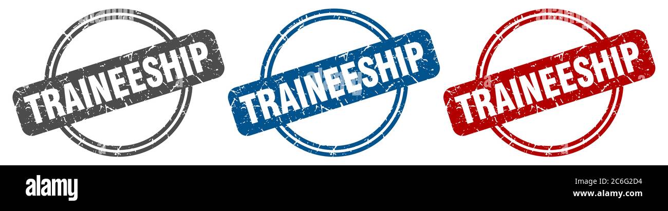 traineeship stamp. traineeship sign. traineeship label set Stock Vector