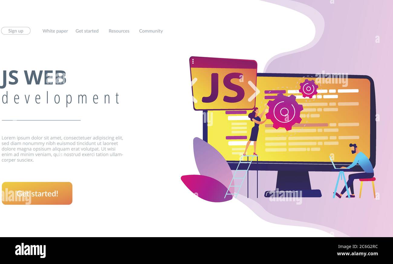 JavaScript concept landing page Stock Vector Image & Art - Alamy