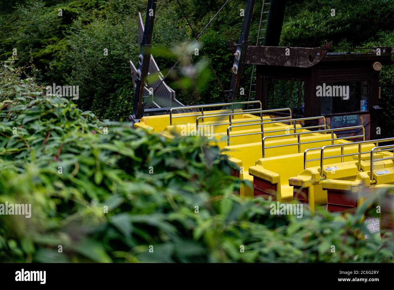 Alton, UK. 9th July 2020. Alton Towers Theme Park Resort Reopens to the public after closing due to the global Covid-19 pandemic. Credit Jason Chillmaid/Alamy Live News Stock Photo
