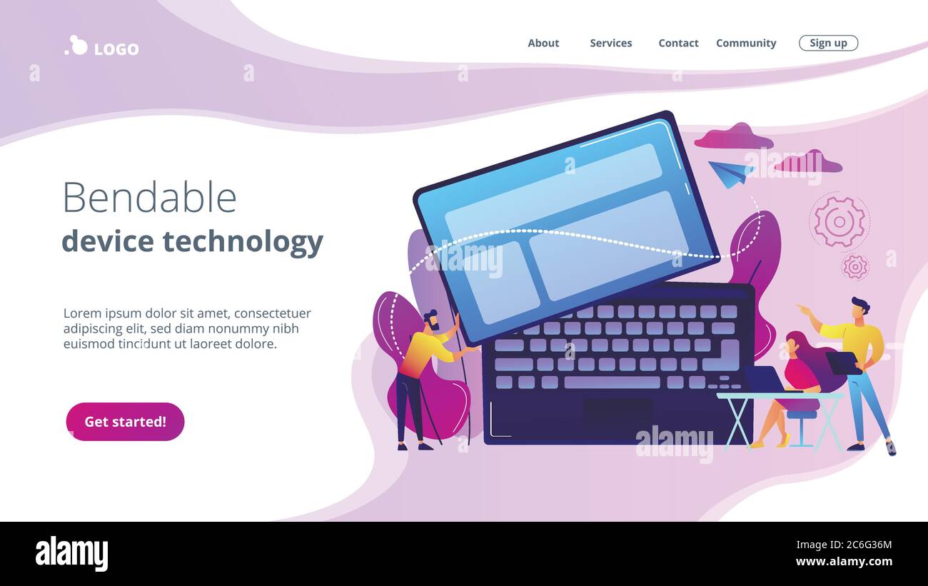 Detachable device technology concept landing page Stock Vector Image ...