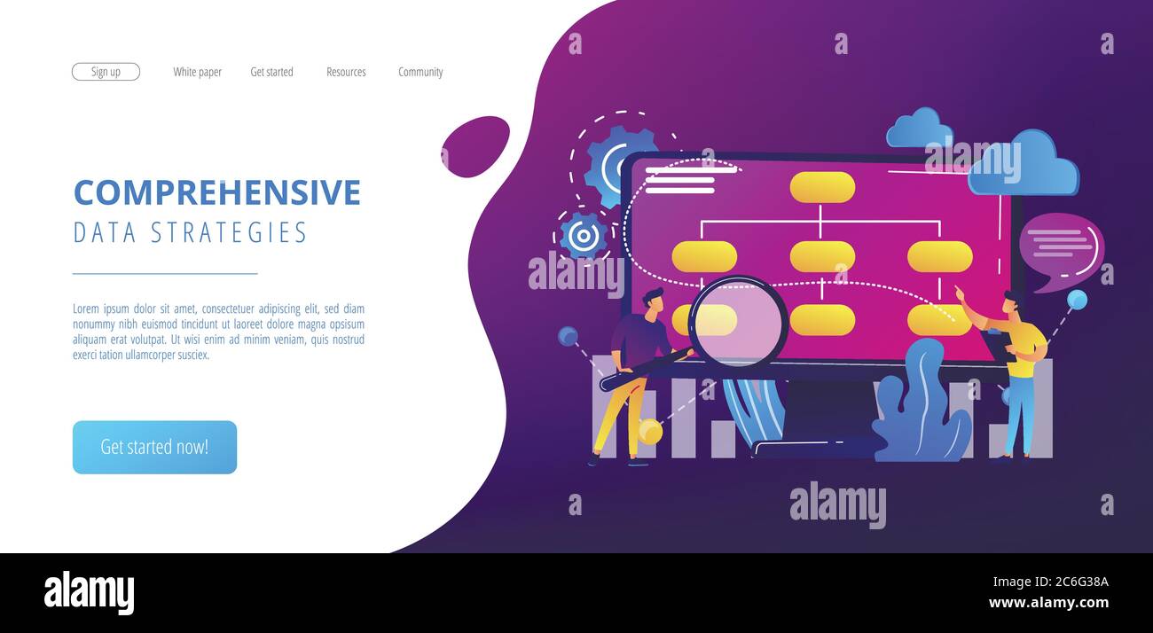 Data driven business model concept landing page Stock Vector Image ...