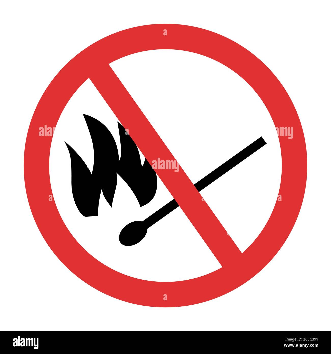 Fire forbidden symbol. No match and fire crossed sign Stock Vector