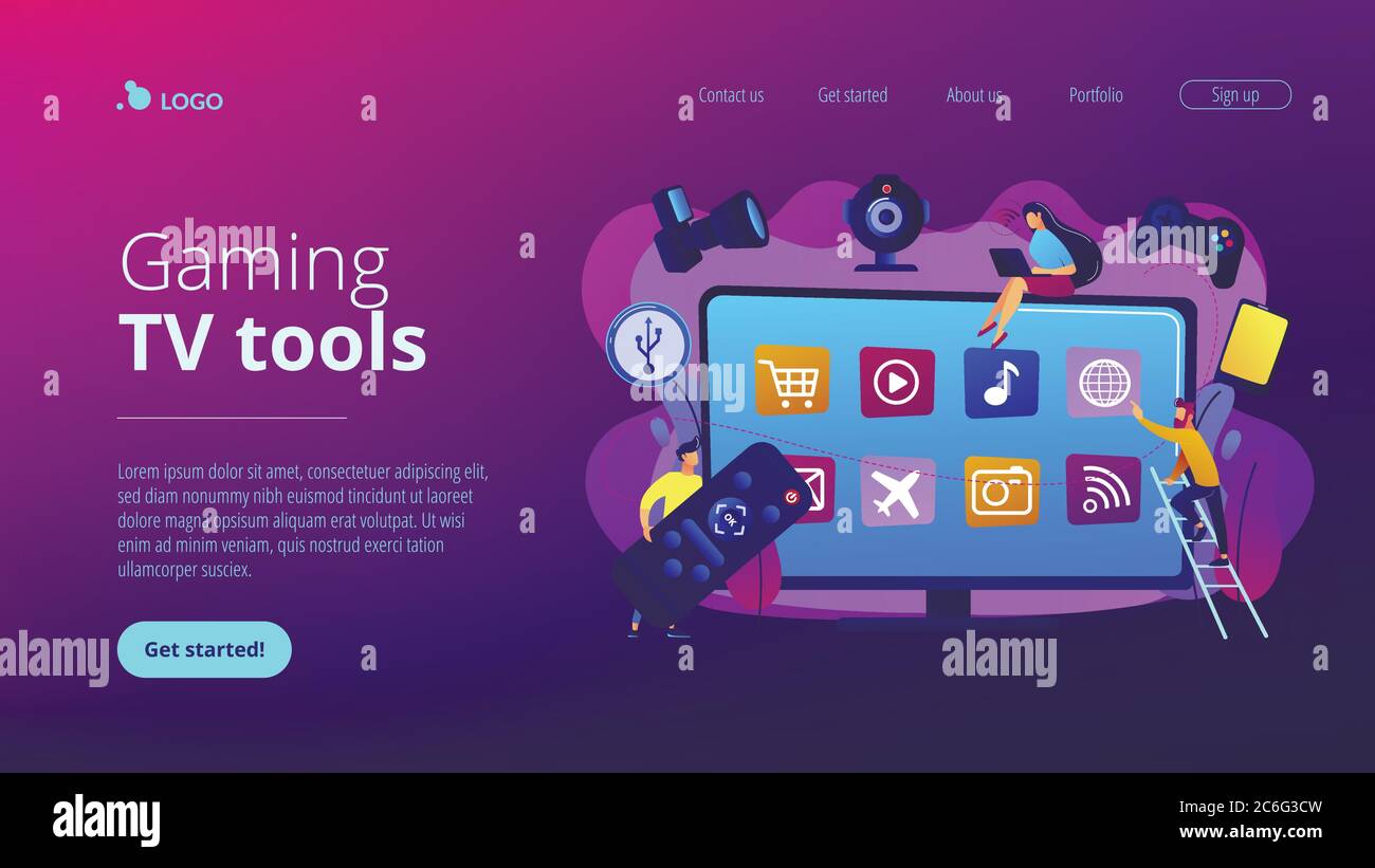Smart TV accessories concept landing page Stock Vector Image & Art Alamy
